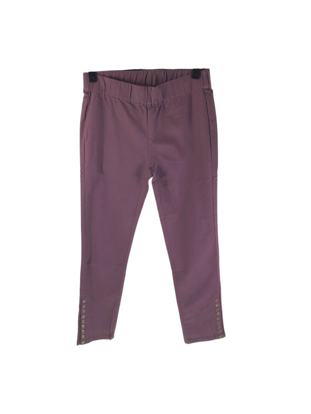 Soft Surroundings Womens Skinny Jeans Pull On Ankle Button Detail Purple PS
